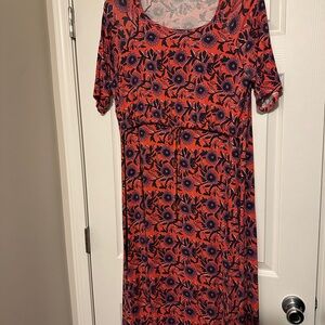 Latched Mama Orange Red Nursing Dress